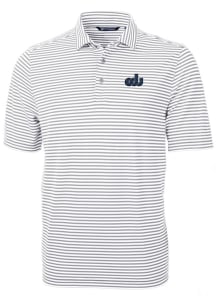 Cutter and Buck Old Dominion Monarchs Mens Grey Virtue Eco Pique Stripe Short Sleeve Polo
