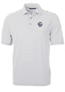 Cutter and Buck Penn State Nittany Lions Mens Grey Vault Virtue Eco Pique Stripe Short Sleeve Polo