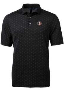 Cutter and Buck Florida State Seminoles Mens Black Vault Virtue Eco Pique Tile Short Sleeve Polo