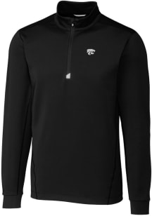 Cutter and Buck K-State Wildcats Mens Black Traverse Stretch Big and Tall Qtr Zip