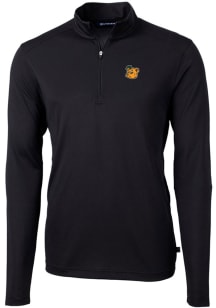 Cutter and Buck Baylor Bears Mens Black Vault Virtue Eco Pique Long Sleeve Qtr Zip Pullover