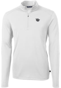 Cutter and Buck Cincinnati Bearcats Mens White Vault Virtue Eco Pique Long Sleeve Qtr Zip Pullover