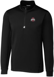 Cutter and Buck Ohio State Buckeyes Mens Black Traverse Stretch Big and Tall Qtr Zip