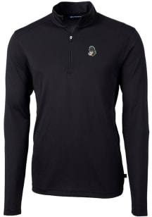 Cutter and Buck Michigan State Spartans Mens Black Vault Virtue Eco Pique Long Sleeve Qtr Zip Pull..
