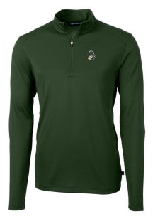 Cutter and Buck Michigan State Spartans Mens Green Vault Virtue Eco Pique Long Sleeve Qtr Zip Pull..