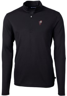 Cutter and Buck Ohio State Buckeyes Mens Black Vault Virtue Eco Pique Long Sleeve Qtr Zip Pullover
