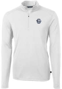 Cutter and Buck Penn State Nittany Lions Mens White Virtue Eco Pique Long Sleeve Qtr Zip Pullover