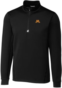 Cutter and Buck Minnesota Golden Gophers Mens Black Traverse Stretch Big and Tall Qtr Zip