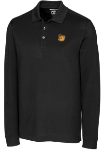 Cutter and Buck Baylor Bears Mens Black Vault Advantage Long Sleeve Polo Shirt