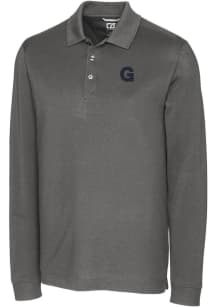 Cutter and Buck Gonzaga Bulldogs Mens Grey Vault Advantage Long Sleeve Polo Shirt