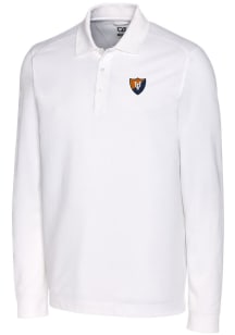 Cutter and Buck Illinois Fighting Illini Mens White Vault Advantage Long Sleeve Polo Shirt