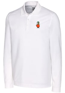 Cutter and Buck UCF Knights Mens White Vault Advantage Long Sleeve Polo Shirt