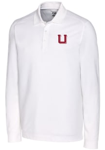 Cutter and Buck Utah Utes Mens White Vault Advantage Long Sleeve Polo Shirt