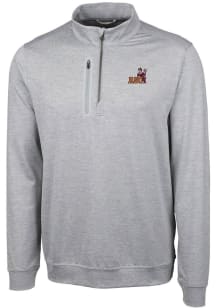 Cutter and Buck Arizona State Sun Devils Mens Grey Stealth Heathered Long Sleeve Qtr Zip Pullover