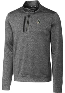 Cutter and Buck Michigan State Spartans Mens Grey Stealth Heathered Long Sleeve Qtr Zip Pullover