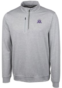 Cutter and Buck Northwestern Wildcats Mens Grey Stealth Heathered Long Sleeve Qtr Zip Pullover