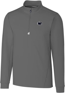 Cutter and Buck Penn State Nittany Lions Mens Grey Traverse Stretch Big and Tall Qtr Zip