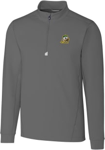 Cutter and Buck Oregon Ducks Mens Grey Traverse Stretch Big and Tall Qtr Zip