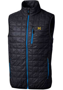 Cutter and Buck Michigan Wolverines Mens Navy Blue Vault Rainier PrimaLoft Sleeveless Jacket