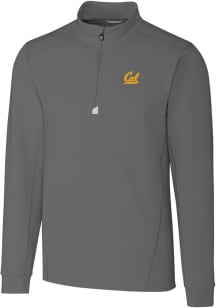 Cutter and Buck Cal Golden Bears Mens Grey Traverse Stretch Big and Tall Qtr Zip