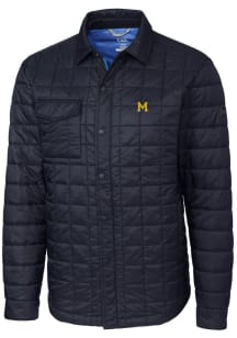 Cutter and Buck Michigan Wolverines Mens Navy Blue Vault Rainier PrimaLoft Outerwear Lined Jacket