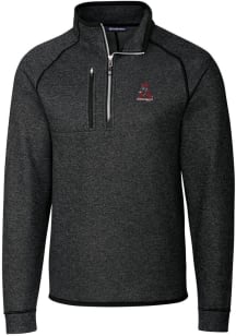 Cutter and Buck Alabama Crimson Tide Mens Grey Vault Mainsail Long Sleeve Qtr Zip Pullover
