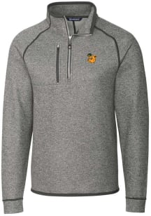 Cutter and Buck Baylor Bears Mens Grey Vault Mainsail Long Sleeve Qtr Zip Pullover