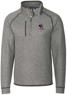 Cutter and Buck Delaware Fightin' Blue Hens Mens Grey Mainsail Long Sleeve Qtr Zip Pullover