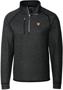 Cutter and Buck Illinois Fighting Illini Mens Grey Vault Mainsail Long Sleeve Qtr Zip Pullover