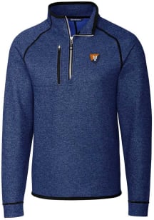 Cutter and Buck Illinois Fighting Illini Mens Blue Mainsail Long Sleeve Qtr Zip Pullover