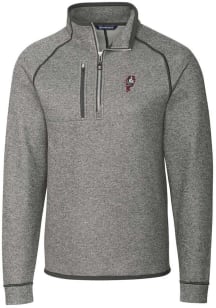 Cutter and Buck Ohio State Buckeyes Mens Grey Vault Mainsail Long Sleeve Qtr Zip Pullover