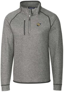 Cutter and Buck West Virginia Mountaineers Mens Grey Vault Mainsail Long Sleeve Qtr Zip Pullover