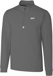 Cutter and Buck Eastern Kentucky Colonels Mens Grey Traverse Stretch Big and Tall Qtr Zip