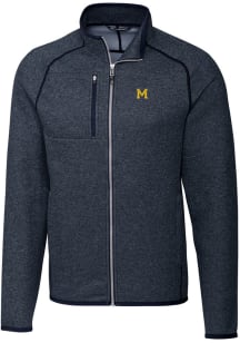 Cutter and Buck Michigan Wolverines Mens Blue Mainsail Medium Weight Jacket