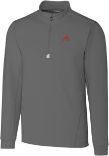 Cutter and Buck Minnesota Golden Gophers Mens Grey Traverse Stretch Big and Tall Qtr Zip