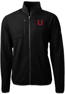 Cutter and Buck Utah Utes Mens Black Cascade Eco Sherpa Light Weight Jacket