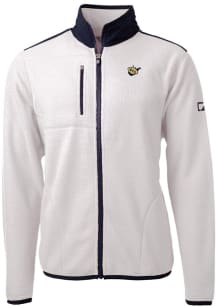 Cutter and Buck West Virginia Mountaineers Mens White Cascade Eco Sherpa Light Weight Jacket