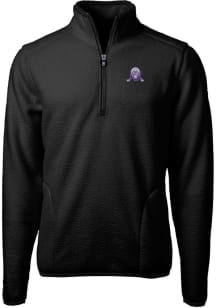 Cutter and Buck Northwestern Wildcats Mens Black Cascade Eco Sherpa Fleece Long Sleeve Qtr Zip Pul..