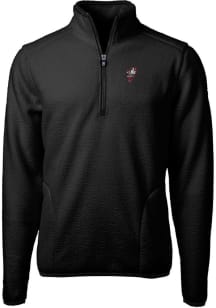 Cutter and Buck Ohio State Buckeyes Mens Black Cascade Eco Sherpa Fleece Long Sleeve Qtr Zip Pullo..