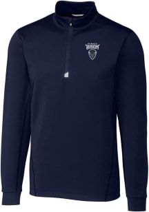Cutter and Buck Howard Bison Mens Navy Blue Traverse Stretch Big and Tall Qtr Zip
