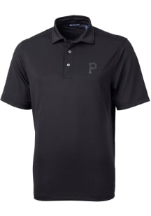 Cutter and Buck Pittsburgh Pirates Mens Black Virtue Short Sleeve Polo