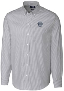 Cutter and Buck Penn State Nittany Lions Mens Charcoal Vault Stretch Oxford Stripe Long Sleeve Dre..