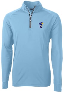 Cutter and Buck Kansas Jayhawks Mens Blue Adapt Stretch Long Sleeve Qtr Zip Pullover