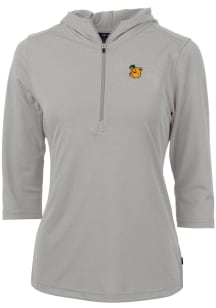 Cutter and Buck Baylor Bears Womens Anthracite Vault Virtue Eco Pique Hooded Sweatshirt