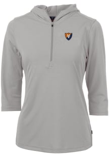Cutter and Buck Illinois Fighting Illini Womens Grey Virtue Eco Pique Hooded Sweatshirt