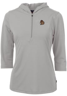 Cutter and Buck Oregon State Beavers Womens Grey Vault Virtue Eco Pique Hooded Sweatshirt