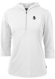 Cutter and Buck Michigan State Spartans Womens White Vault Virtue Eco Pique Hooded Sweatshirt