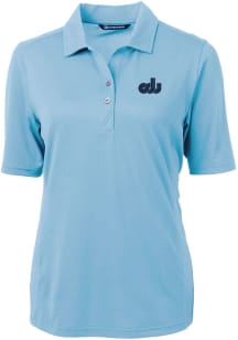Cutter and Buck Old Dominion Monarchs Womens Blue Heather Virtue Eco Pique Short Sleeve Polo Shirt