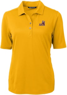 Cutter and Buck Arizona State Sun Devils Womens Gold Virtue Eco Pique Short Sleeve Polo Shirt