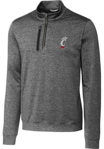 Cutter and Buck Cincinnati Bearcats Mens Charcoal Stealth Long Sleeve Qtr Zip Pullover